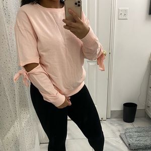 Peach Cut out elbow Sweater